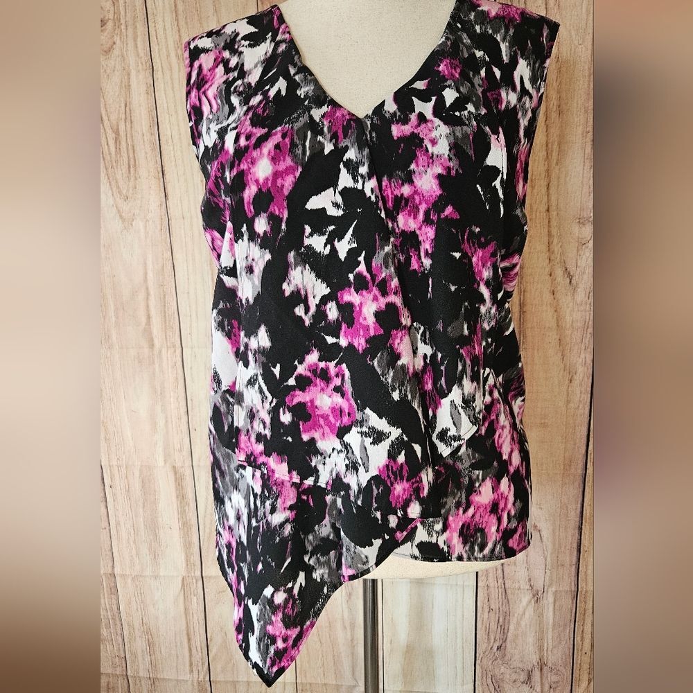 DEX Ruffle Front Asymetical Shell Plus Size